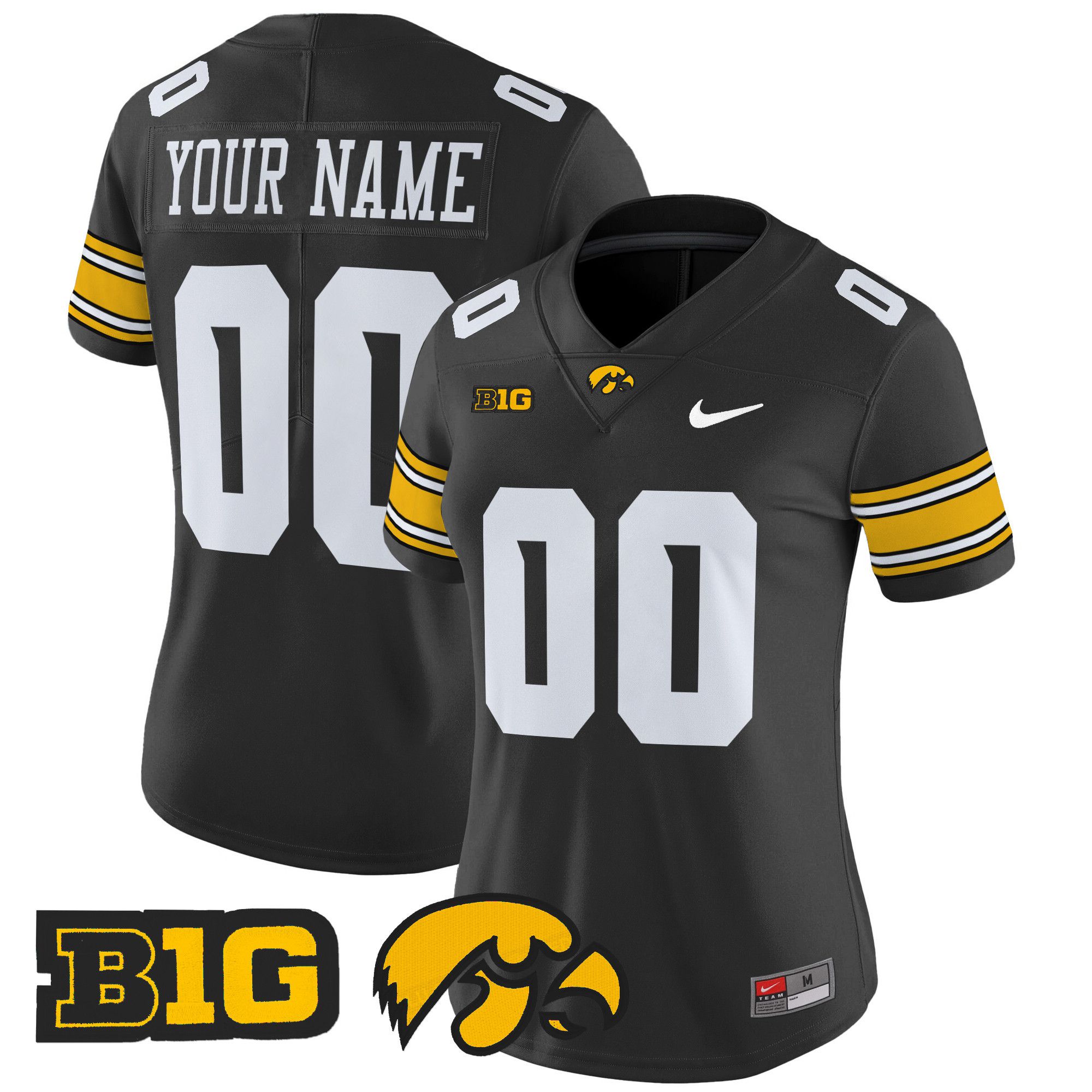 Women Iowa Hawkeyes Black Nike 2024 Vapor Limited Custom NCAA Jersey style 1->customized ncaa jersey->Custom Jersey